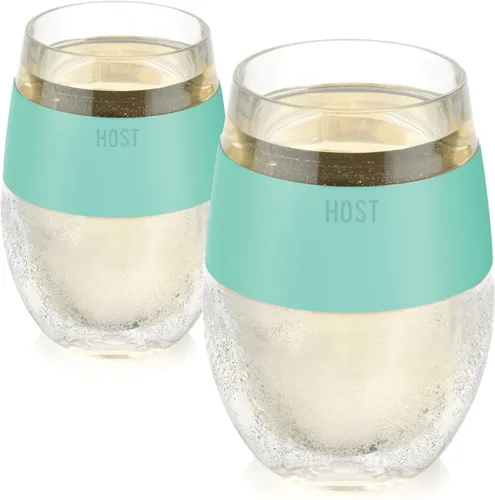 Miniatura 16 de Host Set de Tazas para Vino Congelables de 2 - Tazas de Plástico de Doble Pared Aisladas para Enfriar Vino con Gel Congelable, Vasos de Vino