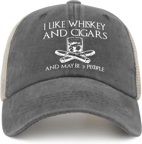 Miniatura 16 de Philysonic Funny Hat I Like Whisky and Cigars and Maybe 3 People Sombreros para Hombres Gorras de Béisbol Gorras Ajustables