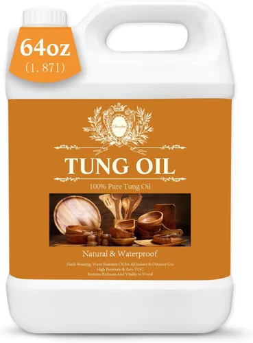 Miniatura 13 de Aceite de Tung de 32 OZ para Madera Apto para Alimentos, 100% Puro Aceite de Tung para Madera al Aire Libre, Sellador de Madera de Grado