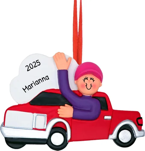 Miniatura 12 de Adorno personalizado para árbol de Navidad de niña con licencia de conducir 2024 - Personalización gratuita Licencia de conducir morena