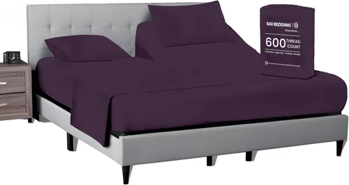 Miniatura 18 de SGI bedding Juego de sábanas King de 36 pulgadas, 100 % algodón egipcio, sábanas ajustables de 600 hilos, juego de sábanas ajustables de 4 piezas