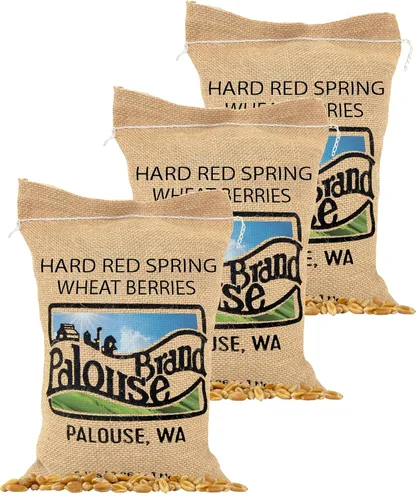 Miniatura 16 de Palouse Brand Bayas de trigo de primavera rojas duras certificadas sin residuos de glifosato, 100 libras, cultivadas en familia en el estado