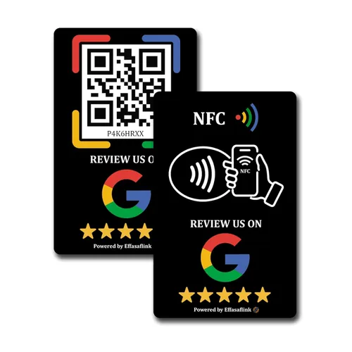 Google Review Tarjeta de PVC, etiqueta de Google Reviews Tap Tag, Google Review Sign, Boost Opiniones de clientes, toque NFC y escanea código QR,