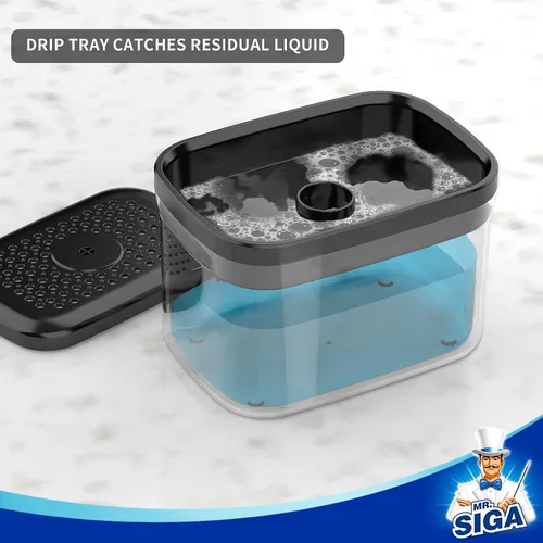 Miniatura 5 de MR.SIGA Dispensador de Jabón para Platos de Cocina, Portacepillas Premium 2 en 1, Dispensador de Bomba de Jabón para Lavado de Platos para Encimera
