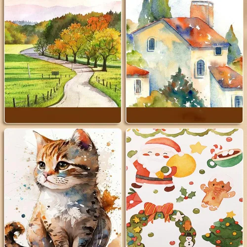 Miniatura 6 de RGBMIX Cuaderno de acuarela de 8 x 11 pulgadas, 140 libras/300 gsm, 24 hojas, diseño en espiral, páginas sin deshilachar, papel de prensa en frío