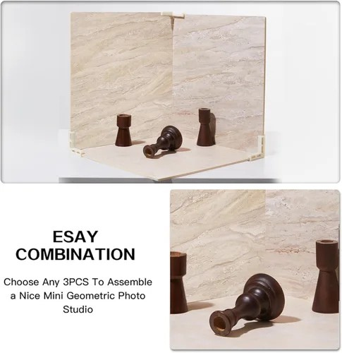 Miniatura 4 de 5 tableros de fondo de fotos de doble cara para colocación plana en estudio fotográfico, fondo de mesa impermeable de 16x16 pulgadas, accesorios