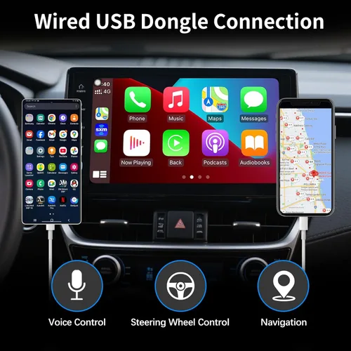 Miniatura 6 de Adaptador CarPlay con cable USB para radio de coche con conexión Android 4.2 o superior para duplicación CarPlay con cable compatible con sistema
