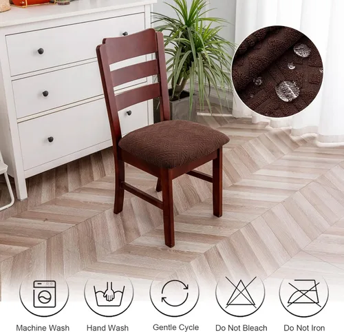 Miniatura 7 de Genina Fundas impermeables de asiento para silla de comedor, fundas elásticas para sillas de comedor, fundas protectoras para silla de comedor