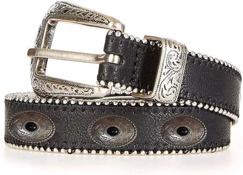 Miniatura 5 de 10 hebillas de cuero ovaladas turquesa turquesa hebilla de metal conchos botón hebillas decorativas para manualidades Negro