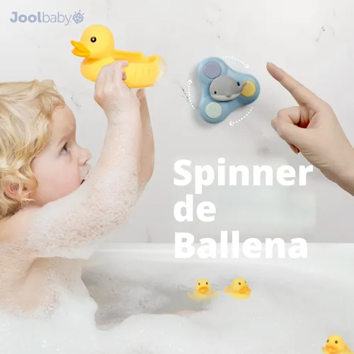 Miniatura 6 de Jool Baby Juego de regalo de 15 piezas de juguetes de bañera – Chorros de baño, patos de goma, juguete giratorio de ballena – Organizador
