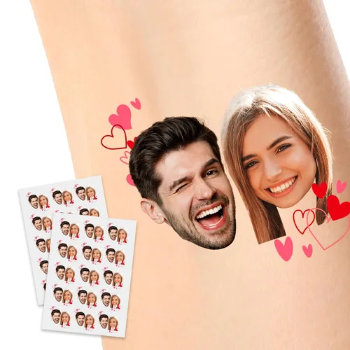 Miniatura 18 de Tatuajes temporales personalizados, personaliza cualquier foto tatuajes para cumpleaños, boda, despedida de soltera, 1 juego de 15 tatuajes Patrón 9