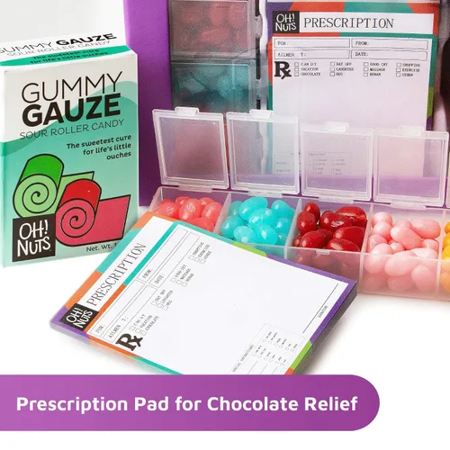 Miniatura 6 de Get Well Soon - Cesta de regalo Paquete de cuidado de caramelos Caja de kit comestible para médicos Píldoras de gelatina de frijol, gasa