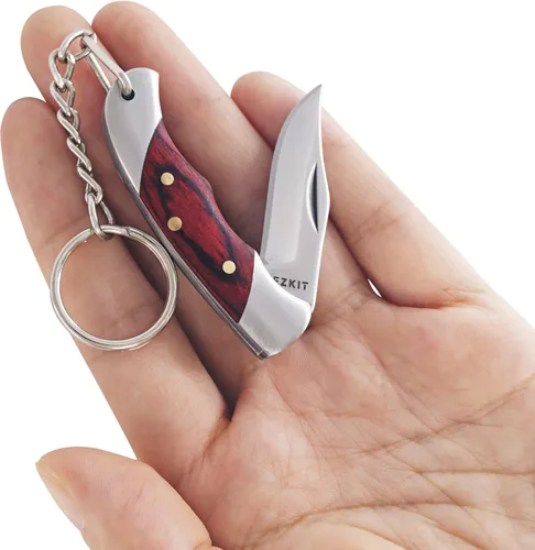 Miniatura 6 de Cuchillo de bolsillo pequeño, cuchillo de bolsillo EDC, acero inoxidable D2 y mango de madera, cuchillo pequeño, longitud de la hoja 1.5 pulgadas