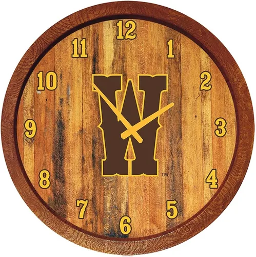 Miniatura 27 de The Fan-Brand NCAA Oklahoma Sooners: Reloj de pared con parte superior de barril de imitación para decoración de bar, decoración de fiesta