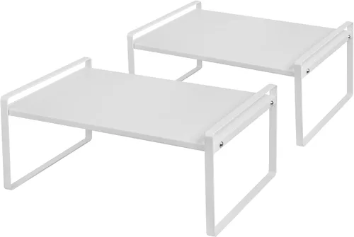 Miniatura 9 de Nxconsu Paquete de 2 estantes apilables para gabinete, organizador elevador para armario de cocina, despensa, encimera, organización del hogar