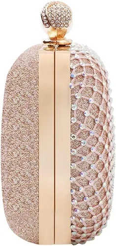 Miniatura 6 de M106 Glitter Embrague Monedero Para Mujeres Brillante Noche Bolsos Fiesta Fiesta Bolso Rosa Oro
