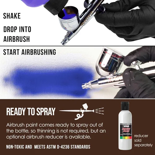 Miniatura 3 de U.S. Art Supply Pintura acrílica transparente para aerógrafo con efectos especiales, color marrón oscuro, botella de 8 onzas, colores no tóxicos a