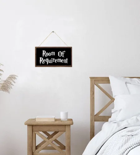 Miniatura 3 de TOMATO FANQIE Señal de madera para colgar con texto en inglés "Room of Requirement", letrero mágico para regalo, para dormitorio o baño (US-G005)
