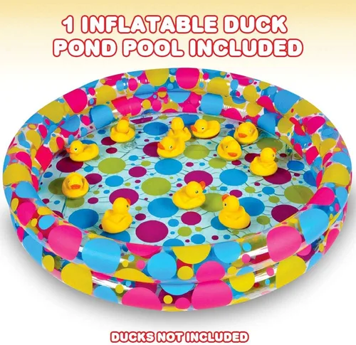 Miniatura 2 de ArtCreativity Piscina de juego de carnaval de Duck Pond - Mini piscina inflable de pato de 3 pies para niños, piscina duradera para niños
