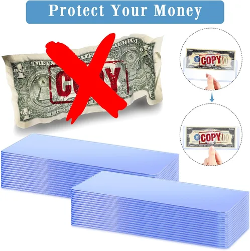 Miniatura 7 de Sepamoon 60 fundas para billetes de dólar, 6.9 x 2.95 pulgadas, fundas de plástico duro transparente para monedas, impermeables, soporte