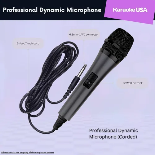 Miniatura 3 de Karaoke USA Micrófono dinámico profesional M187 (cableado), negro