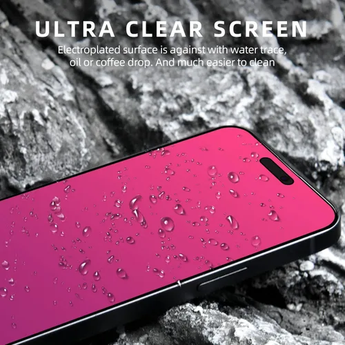Miniatura 7 de EGKimBa Protector de pantalla de privacidad Compatible con iPhone 14 Pro Max, iPhone 16 Plus, 15 Plus, 6.7 pulgadas Vidrio templado electroplateado