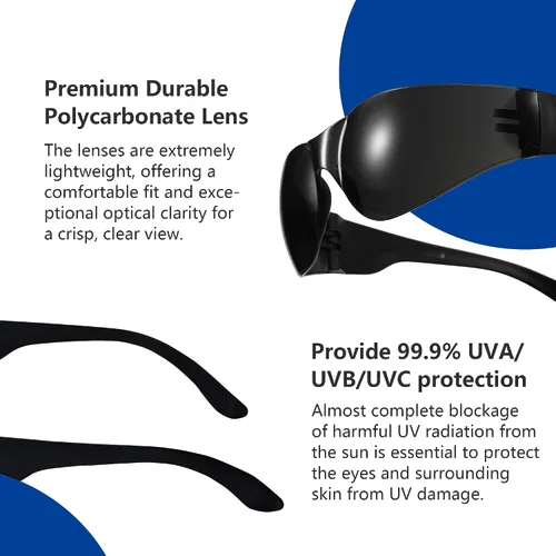 Miniatura 6 de Gafas de seguridad teñidas a granel, paquete de 24, gafas de seguridad protectoras con sombra, gafas de sol de protección UV, lentes de humo oscuro