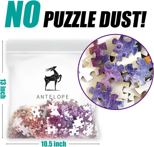 Miniatura 7 de ANTELOPE Rainbow Moon - Rompecabezas de 1000 piezas para adultos, tema espacial, cartón, rompecabezas redondo, alta resolución, acabado mate, sin