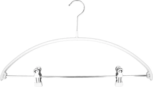 Mawa by Reston Lloyd - Percha europea de metal antideslizante, soporte de hombro suave y clips ajustables para pantalones, juego de 5, color blanco