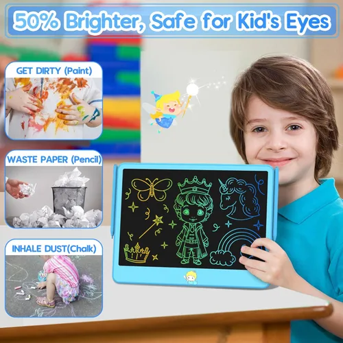 Miniatura 2 de Hockvill Tableta de escritura LCD de 12 pulgadas, juguetes para niños y niñas, almohadilla de dibujo para niños de 3, 4, 5, 6, 7 años, tablero