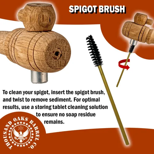 Miniatura 5 de Thousand Oaks Barrel Co. - Juego de repuesto de espita y bollo de madera para barriles de envejecimiento de roble de 10 litros y 20 litros