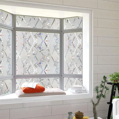 Miniatura 3 de Película de privacidad para ventana, película 3D de vitrales, calcomanías decorativas de vinilo para ventana, película de adherencia estática,