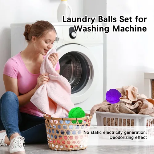 Miniatura 2 de Juego de 2 bolas de lavandería ecológicas para lavadora, alternativa de detergente natural para limpieza del hogar, suaves para ropa y telas