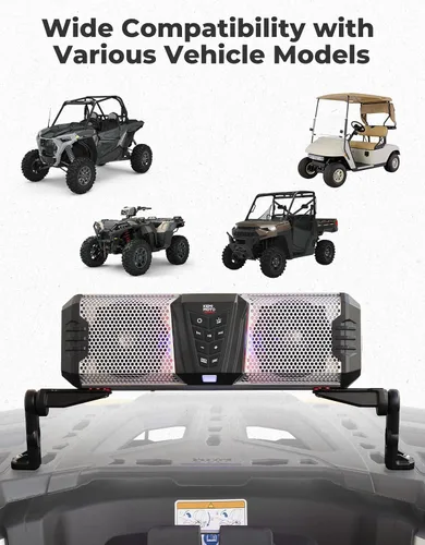 Miniatura 5 de KEMIMOTO Soporte de barra de sonido para ATV UTV, carrito de golf, barco marino, soporte de altavoz de aleación de aluminio para techo