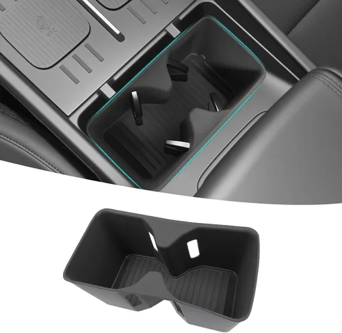 Miniatura 12 de Organizador de portavasos compatible con accesorios Chevy Equinox 2018-2024, sin ruido, a prueba de agua y polvo, TPE inserto para consola