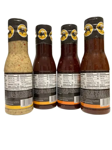 Miniatura 2 de Buffalo Wild Wings Paquete de muestras variadas de salsas, ajo parmesano, barbacoa de miel, zing asiático, jerk caribeño, 12 onzas cada uno