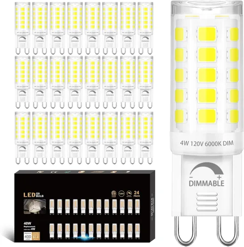Miniatura 18 de Winshine - Paquete de 10 bombillas LED regulables de 2700 K blanco suave, 4 W (reemplazo de bombilla halógena de 40 W) con casquillo G9, forma T4