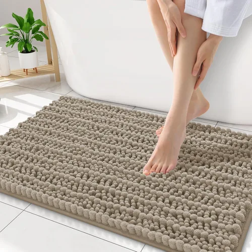 Miniatura 203 de Smiry Alfombras de Baño 24x16 pulgadas, Alfombras de Baño de Chenilla Extra Suaves y Absorbentes, Respaldo de Goma Antideslizante, Lavable a Máquina