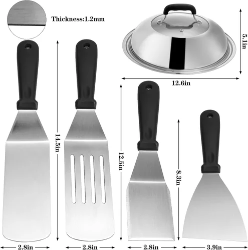 Miniatura 3 de Accesorios para plancha compatibles con Blackstone y Camp Chef, herramienta raspadora de plancha plana con cúpula de fusión para cocinar al aire
