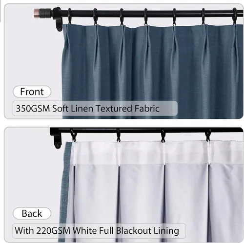 Miniatura 3 de Macochico Cortinas plisadas opacas para dormitorio, aislamiento térmico, cortinas de bloqueo de luz, paneles de cortina de ventana para sala