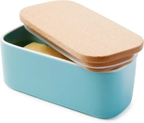Miniatura 10 de Mantequera Sweese grande con tapa para encimera, mantequera hermética con capacidad para 2 varillas de mantequilla, recipiente de mantequilla