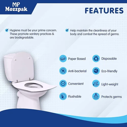 Miniatura 6 de MP MOZZPAK Fundas de asiento de inodoro desechables (100 piezas) - Funda de asiento de inodoro desechable XL para niños y adultos, 100%