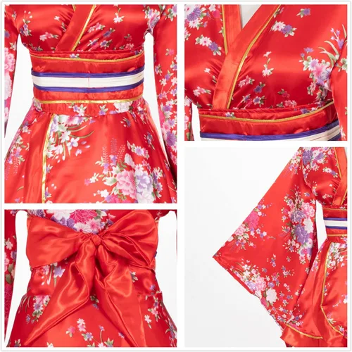 Miniatura 3 de Elibelle Juego de calcetines de seda plegables de seda para mujer, estilo kimono de anime japonés