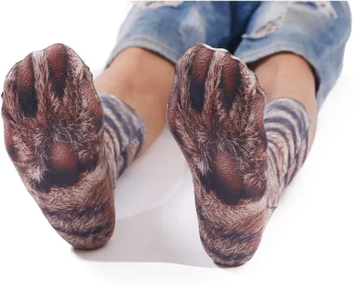 Miniatura 5 de Regalos de San Valentín para él, ella, hombres y mujeres, divertidos calcetines con patas de animales, calcetines novedosos en 3D locos con patas