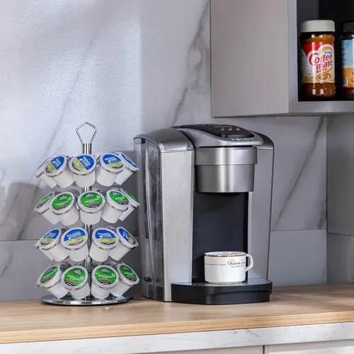 Miniatura 7 de Soporte para cápsulas de café K de almacenamiento de 4 niveles compatible con 36 cápsulas K-Cup 27 vainas-3 niveles