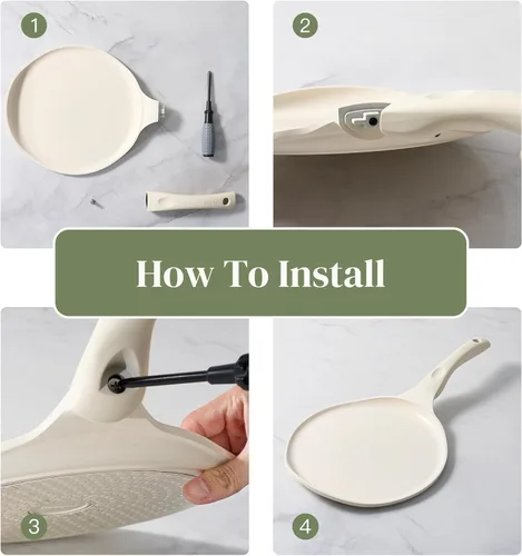 Miniatura 6 de Redchef Sartén antiadherente para crepas, sartén plana de cerámica de 10 pulgadas para Roti Dosa Tawa Comal para tortillas, sartén para panqueques