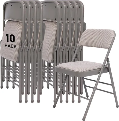 Miniatura 25 de SEALAMB Paquete de 4 sillas plegables con asiento cómodo, marco de metal resistente, sillas apilables portátiles para bodas, fiestas, oficina