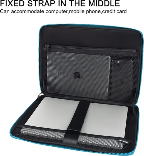 Miniatura 3 de DOMISO Funda para laptop de 14 pulgadas resistente a golpes e impermeable con asa, ligera, suave, EVA, estuche para tablet para laptops de Azul