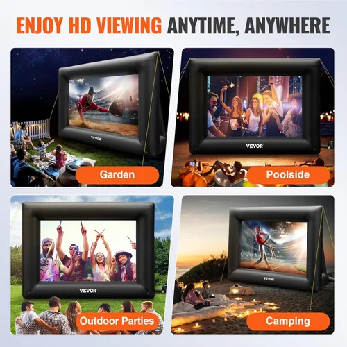 Miniatura 6 de VEVOR Pantalla de Proyector Inflable para Exteriores con Soplador de Aire de 350W Pantalla Inflable de Tela Oxford Pantalla Hinchable para Películas