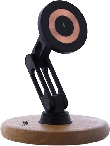 Miniatura 4 de ClikDock - Soporte magnético inalámbrico para teléfono celular, giro de 360°, construcción de aluminio, compatible con teléfonos MagSafe para iPhone